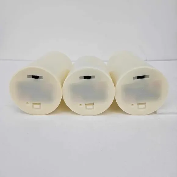 Set of 3 Flameless LED Pillar Candles Ivory Flickering Beige Battery Operated - Picture 3 of 3